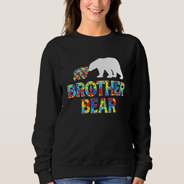 Autism Awareness Brother Bear Puzzle Support Autis T Shirt (Framsida)