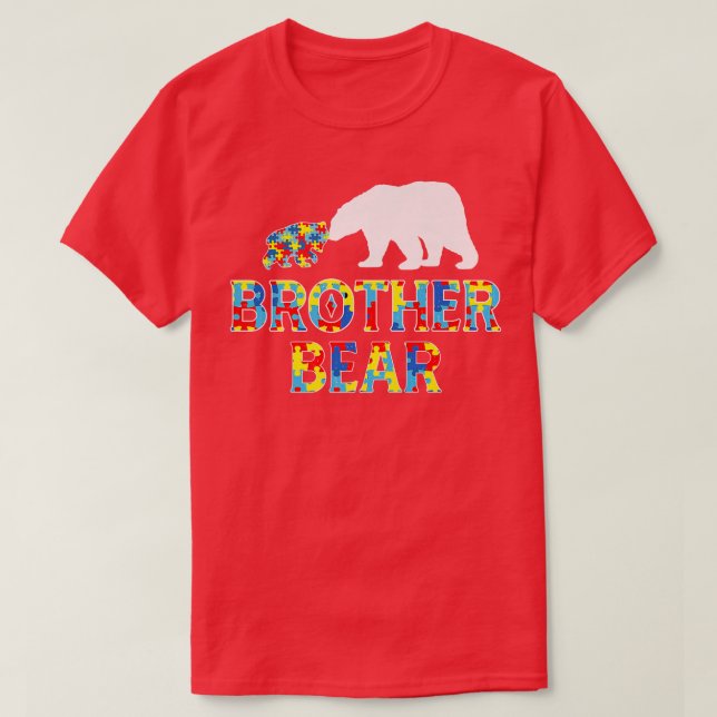 Autism Awareness Brother Bear Support Autistic Pre T Shirt (Design framsida)