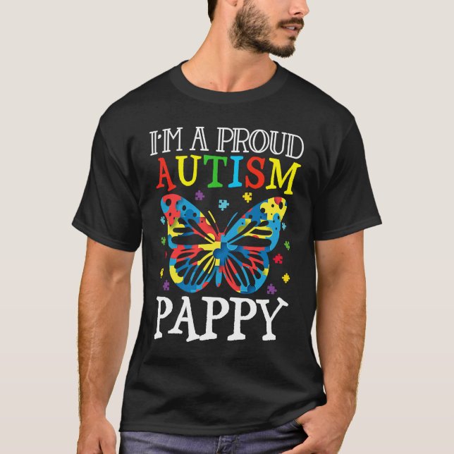 Autism Awareness Butterfly Jag är en stolt Autism  T Shirt (Framsida)