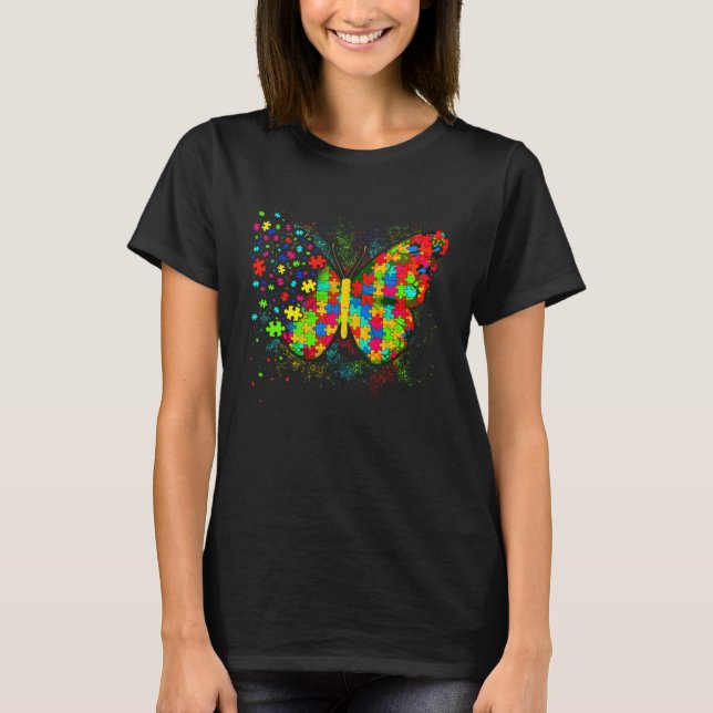 Autism Awareness Butterfly Men Women Kids Autism A T Shirt (Framsida)