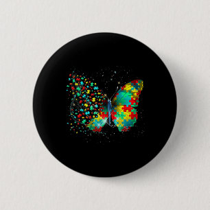 Autism Awareness Butterfly Peace Älskare Gift Mana Knapp