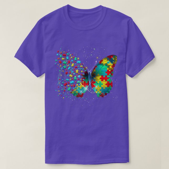 Autism Awareness Butterfly Peace Lover Gift Men Wo T Shirt (Design framsida)
