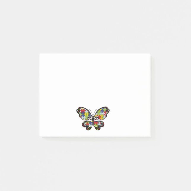 Autism Awareness Butterfly Post-it Block (Framsida)