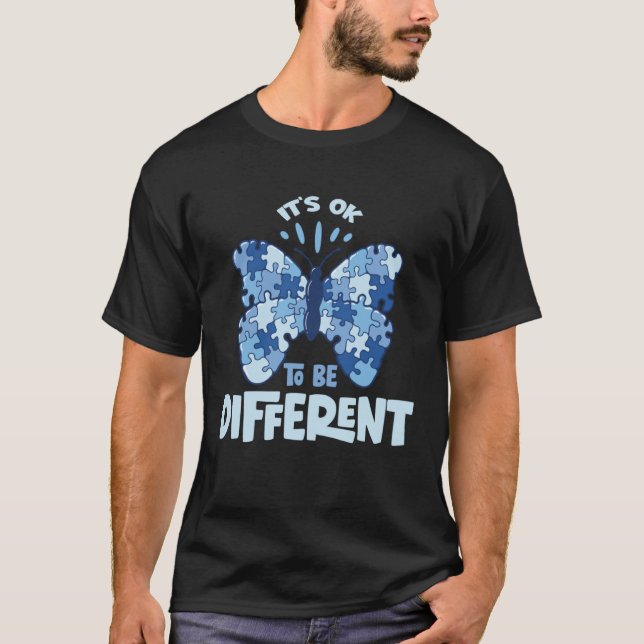 Autism Awareness Butterfly Proud Parents of Autist T Shirt (Framsida)