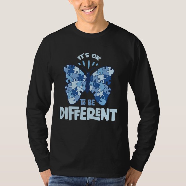 Autism Awareness Butterfly Proud Parents of Autist T Shirt (Framsida)