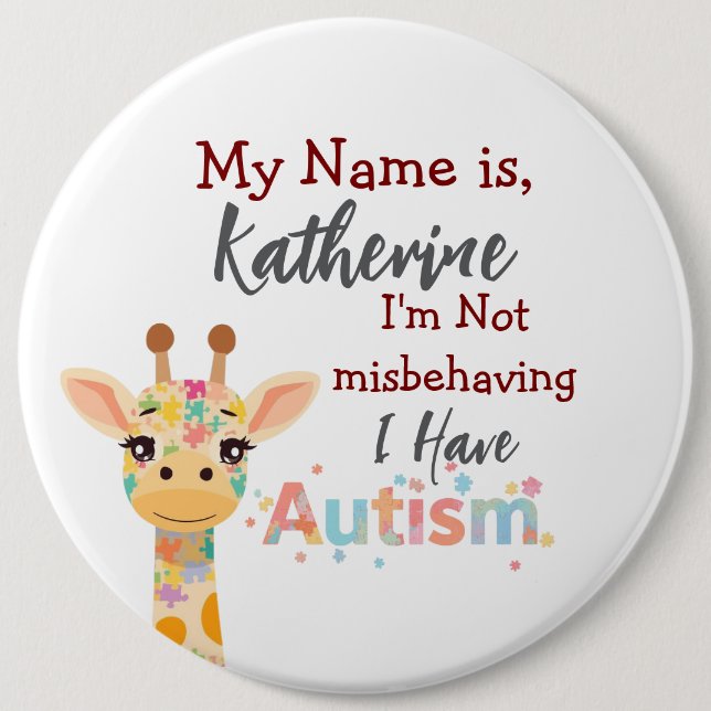 Autism awareness button, I'm not misbehaving  Knapp (Framsida)