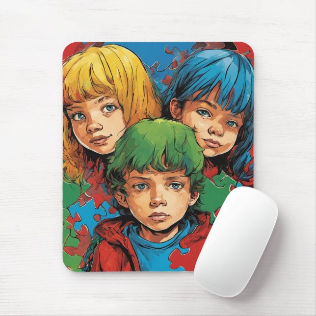 Autism Awareness - Care - Mousepad Musmatta (Med mus)