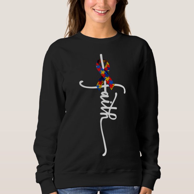 Autism Awareness Christian Faith Symbol T Shirt (Framsida)