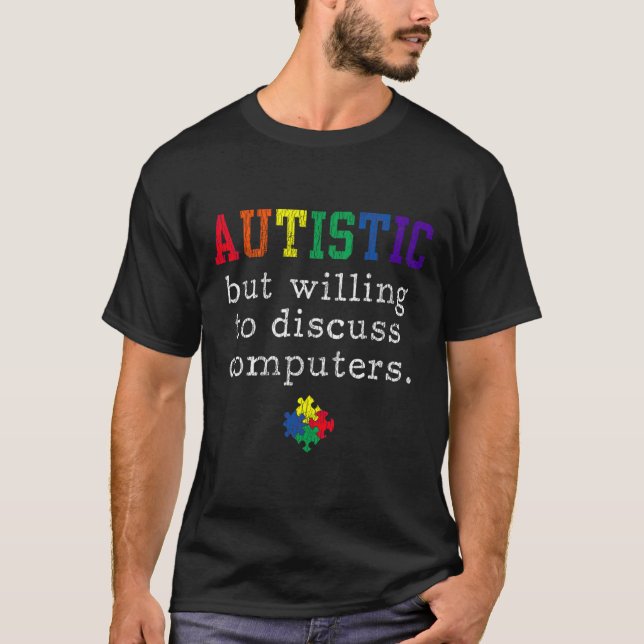 Autism Awareness Computer Ingenjör Autistic Kids F T Shirt (Framsida)