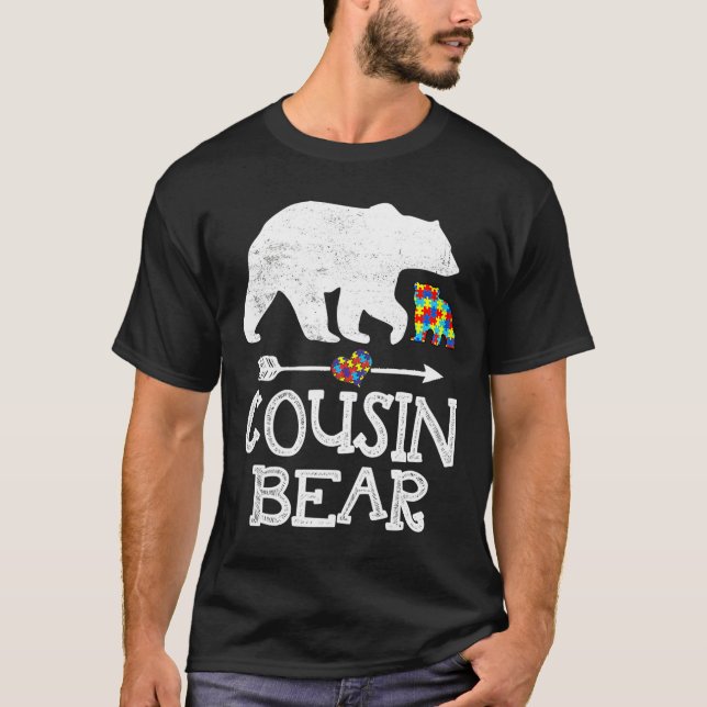Autism Awareness Cousin Bear Support Autistic Adul T Shirt (Framsida)