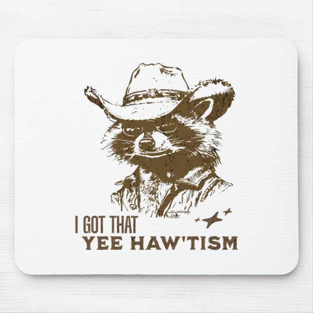 Autism Awareness Cowboy Raccoon I Har att Yee Haw Musmatta (Framsidan)
