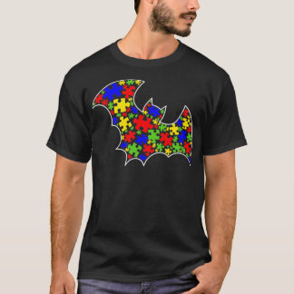 Autism Awareness Cute Fladdermus Puzzle Biet Älska T Shirt