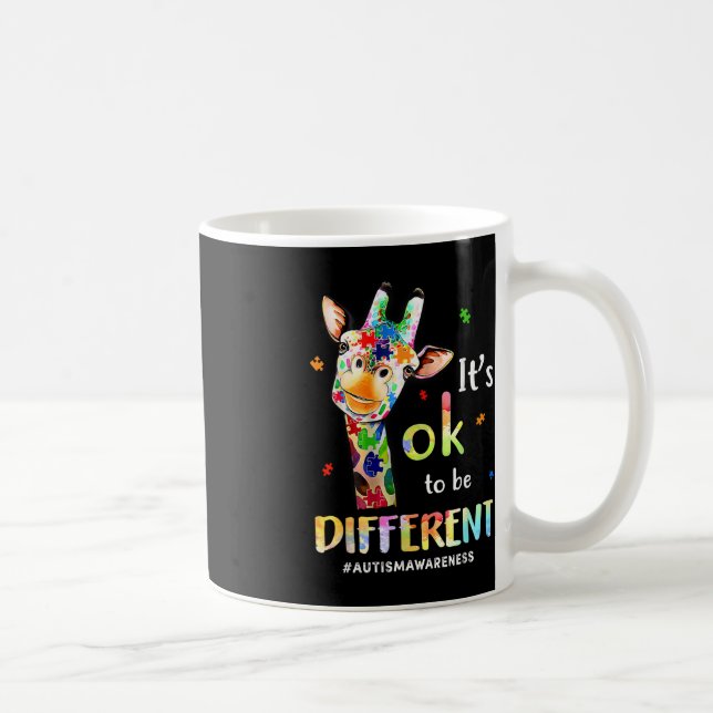 Autism Awareness Cute Giraffe Animal: det är okej  Kaffemugg (Höger)