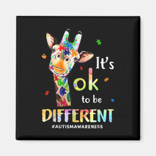 Autism Awareness Cute Giraffe Animal: det är okej Magnet
