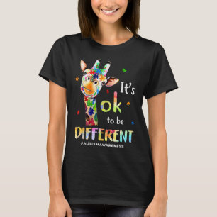 Autism Awareness Cute Giraffe Animal: det är okej T Shirt