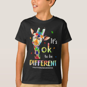 Autism Awareness Cute Giraffe Animal: det är okej T Shirt