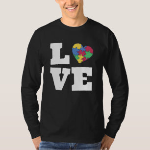 Autism Awareness Cute Kärlek Puzzle Autistic Son D T Shirt