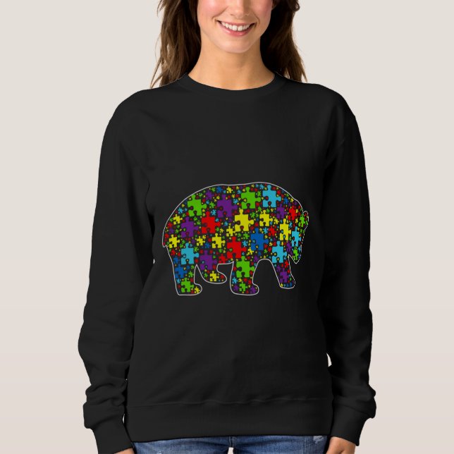 Autism Awareness Cute Panda Bear Puzzle Biet Anim T Shirt (Framsida)