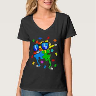 Autism Awareness Dabbing Puzzle Biet T Shirt