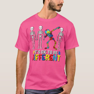 Autism Awareness Dabbing Skeleton Det är okej att T Shirt