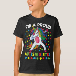 Autism Awareness Dabbing Unicorn Girl Proud Autism T Shirt
