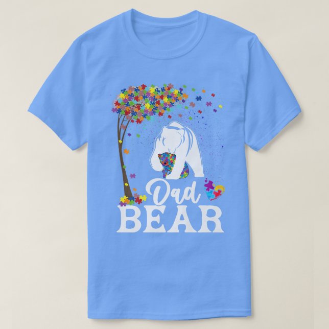 Autism Awareness Dad Bear Support Autistic Premium T Shirt (Design framsida)
