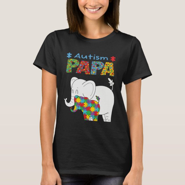 Autism Awareness Dad Father Autistic Kid Awareness T Shirt (Framsida)