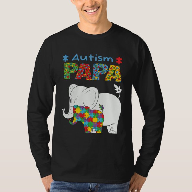 Autism Awareness Dad Father Autistic Kid Awareness T Shirt (Framsida)