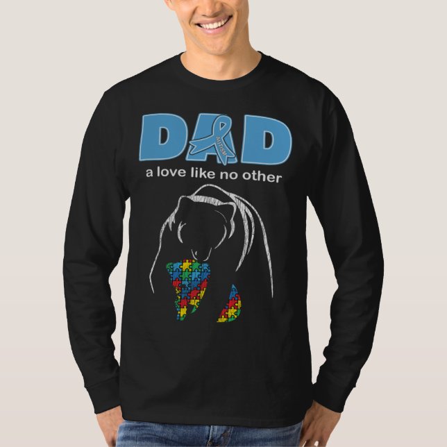 Autism Awareness Dad Father Love Proud Autism Son  T Shirt (Framsida)