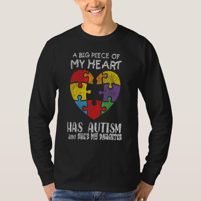 Autism Awareness  Dad Mom Daughter Autistic Kids A T Shirt (Framsida)