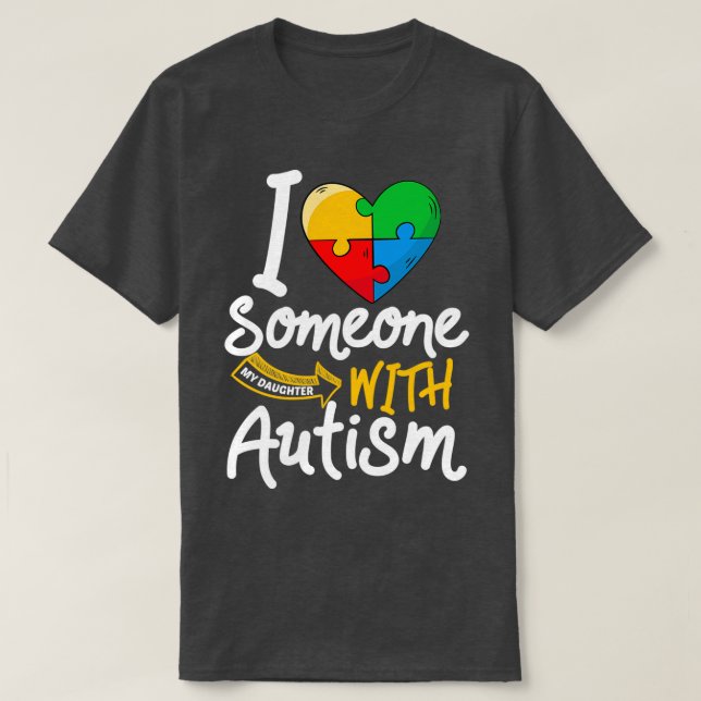 Autism Awareness Daughny I Kärlek någon med T Shirt (Design framsida)