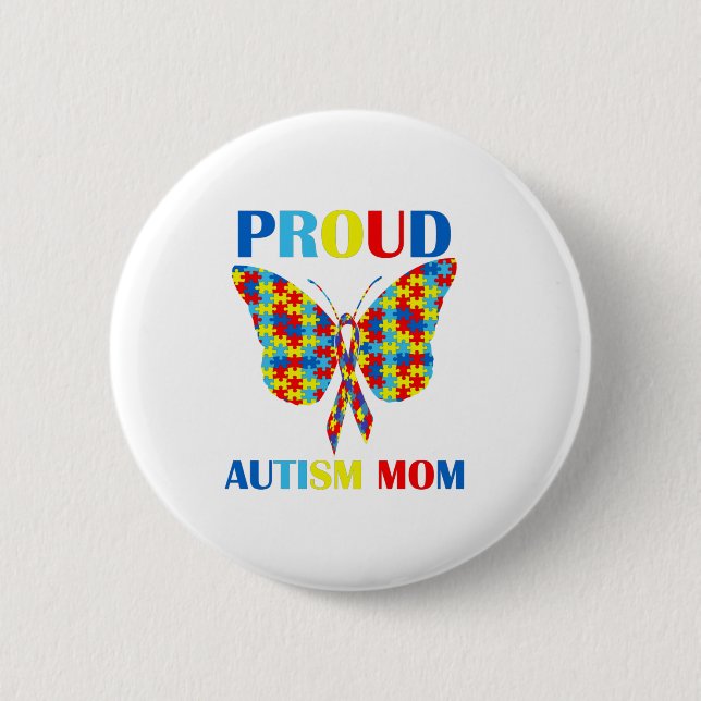 Autism Awareness Day Autism Mamma Gift Proud Mamma Knapp (Framsida)