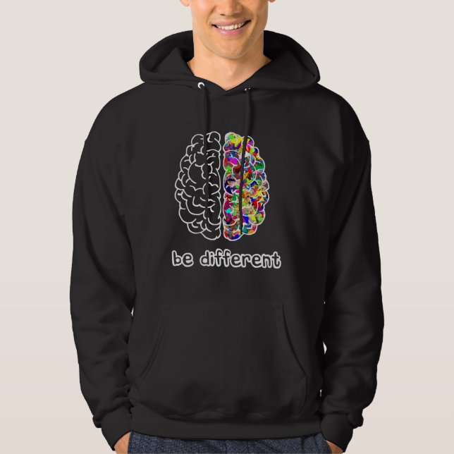 Autism Awareness Day Autist Asperger Brain Disff D Hoodie (Framsida)