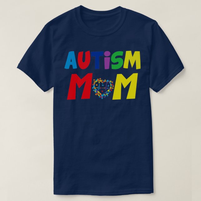 Autism Awareness Day Gift Autism Mamma T Shirt (Design framsida)