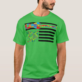 Autism Awareness Day Gift Flagga Puzzle Biet T Shirt