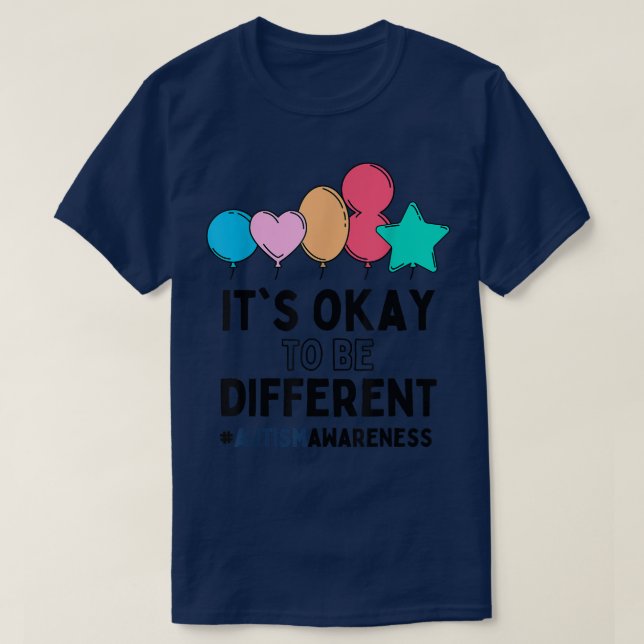 Autism Awareness Day It's Okay To Be Different Bal T Shirt (Design framsida)