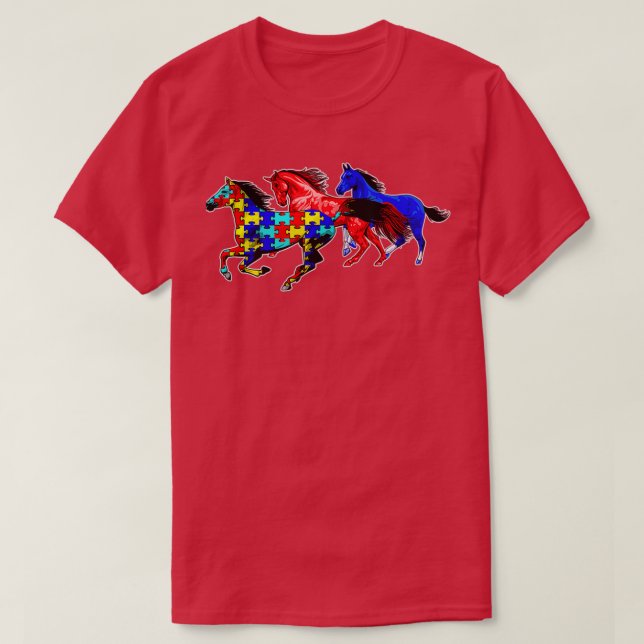 Autism Awareness Different Horses Autistic Neurodi T Shirt (Design framsida)