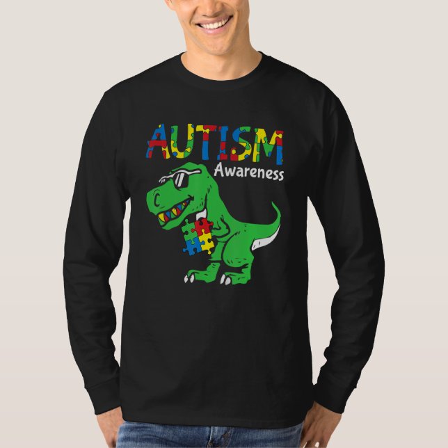Autism Awareness Dino Autistic Småbarn Boys Cute D T Shirt (Framsida)