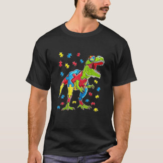 Autism Awareness Dinosaur Puzzle Biet Boys Kids M T Shirt