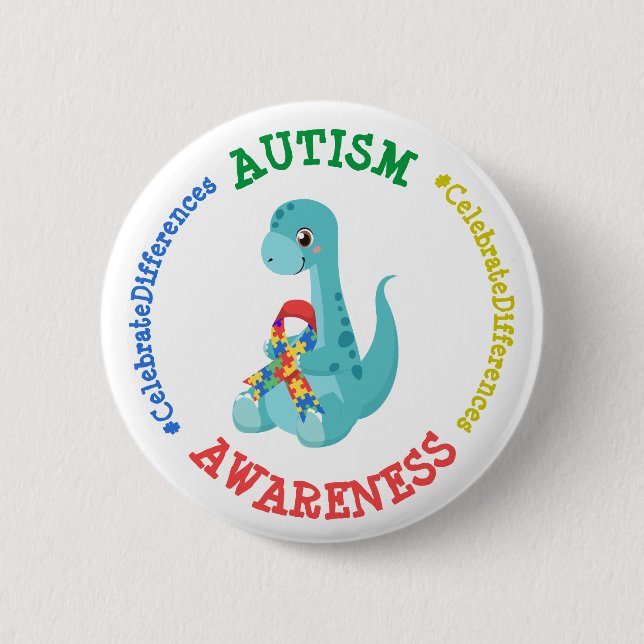 Autism Awareness Dinosaurs Knapp (Framsida)