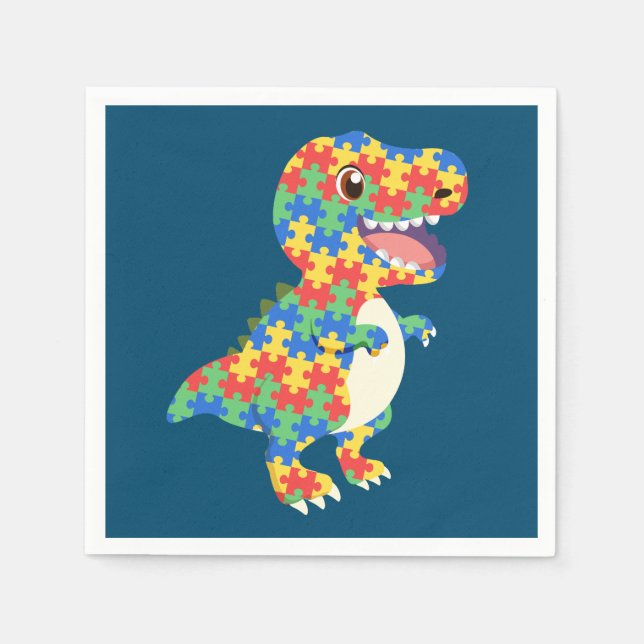 Autism Awareness Dinosaurs Pappersservett (Framsidan)