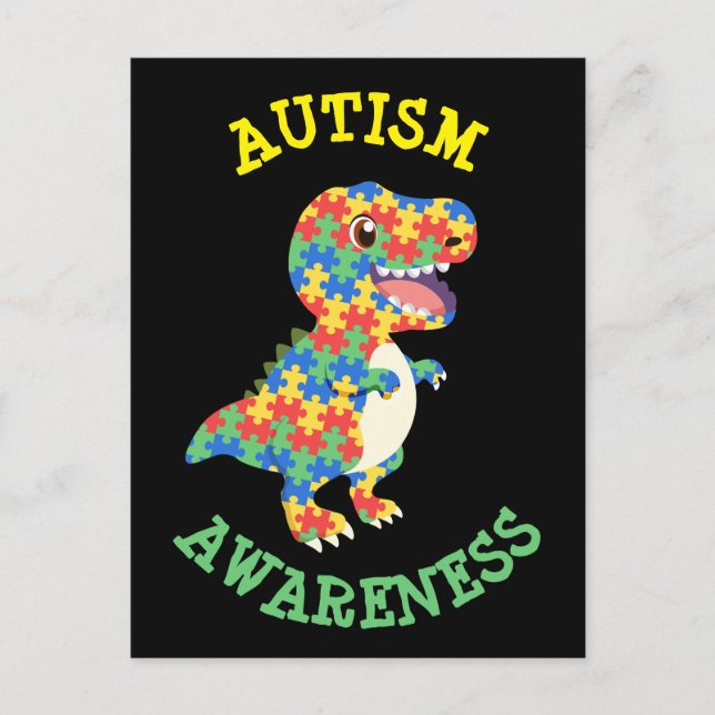 Autism Awareness Dinosaurs Vykort (Framsida)