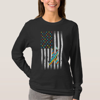 Autism Awareness Distress American Flagga Puzzle R T Shirt