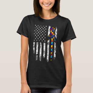 Autism Awareness Distress American Flagga Puzzle R T Shirt