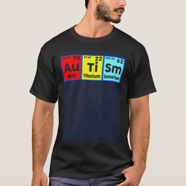 Autism Awareness Elements Periodic Table Women Men T Shirt (Framsida)