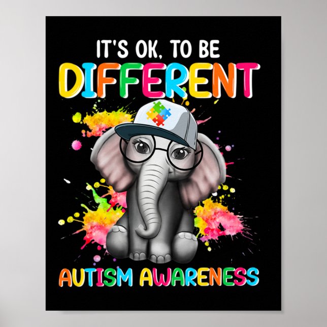 Autism Awareness Elephant beskrev att det är okej  Poster (Framsidan)