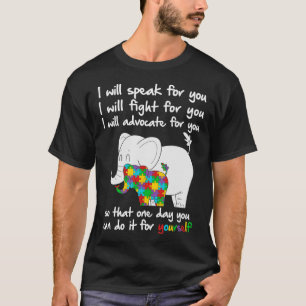 Autism Awareness Elephant Mamma Lärare I ska tala T Shirt