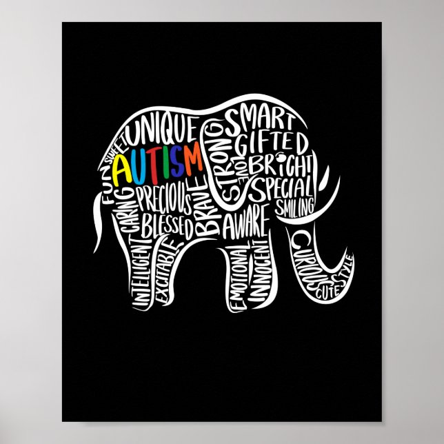 Autism Awareness Elephant Poster (Framsidan)