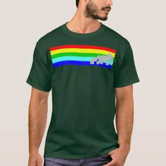 Autism Awareness Elephant Walk Multifärgad Rand T Shirt