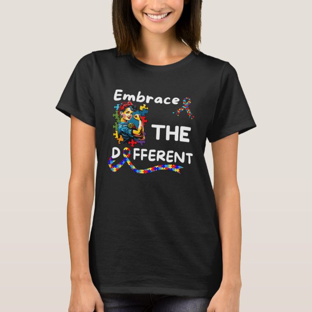 Autism Awareness Embrace Different Unmasking Autis T Shirt (Framsida)